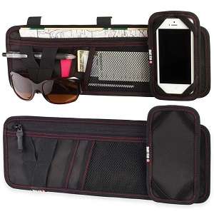 Soundlogic XT Black Auto Sun Visor Organizer - Storage for Phone Sunglasses Maps Best Deals In USA